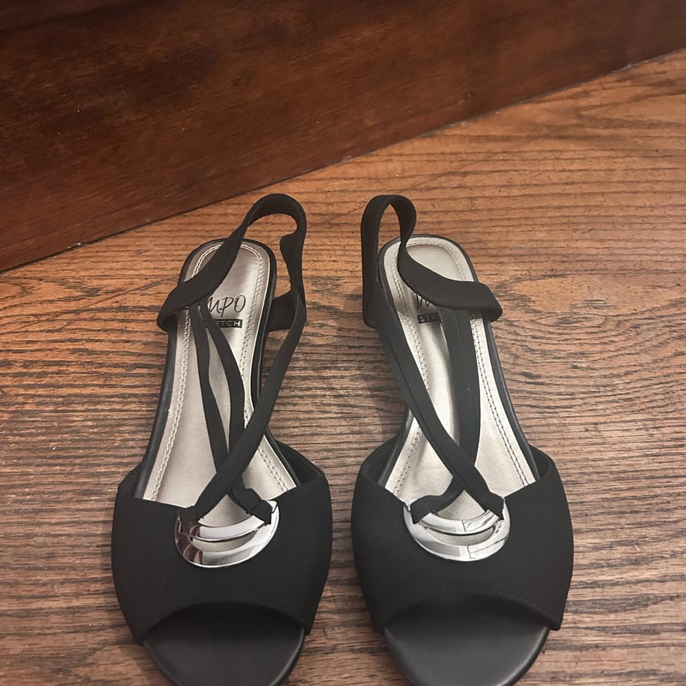 Unlisted Black Slingback Sandals with Low Heel